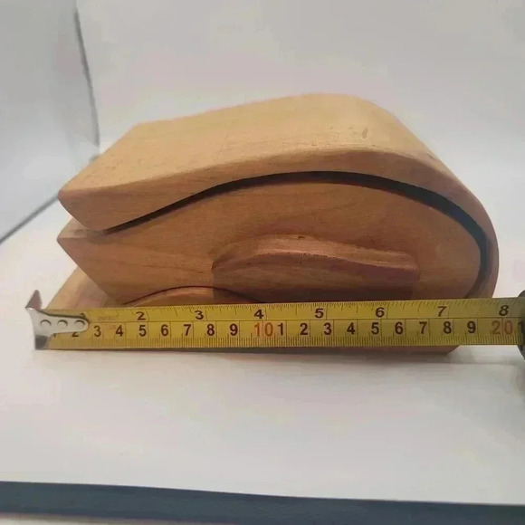 Keepsake Box Nautical Wave Shaped Cherry Wood Bandsaw 2 Compartment Handmade. - Picture 10 of 12